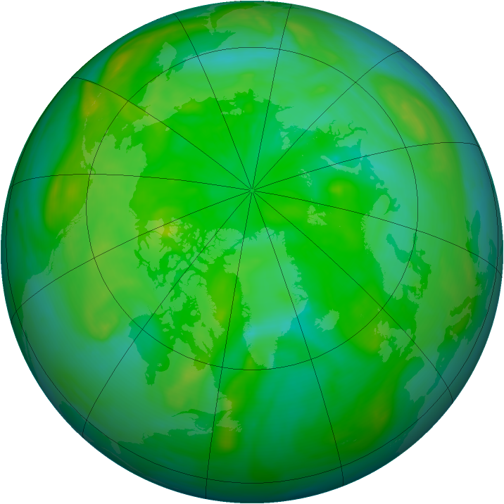 Arctic ozone map for 14 July 2005